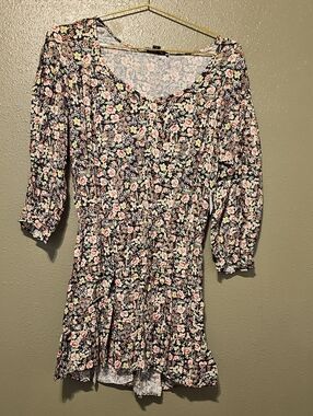 O'neill Floral Smocked Waist Mini Dress